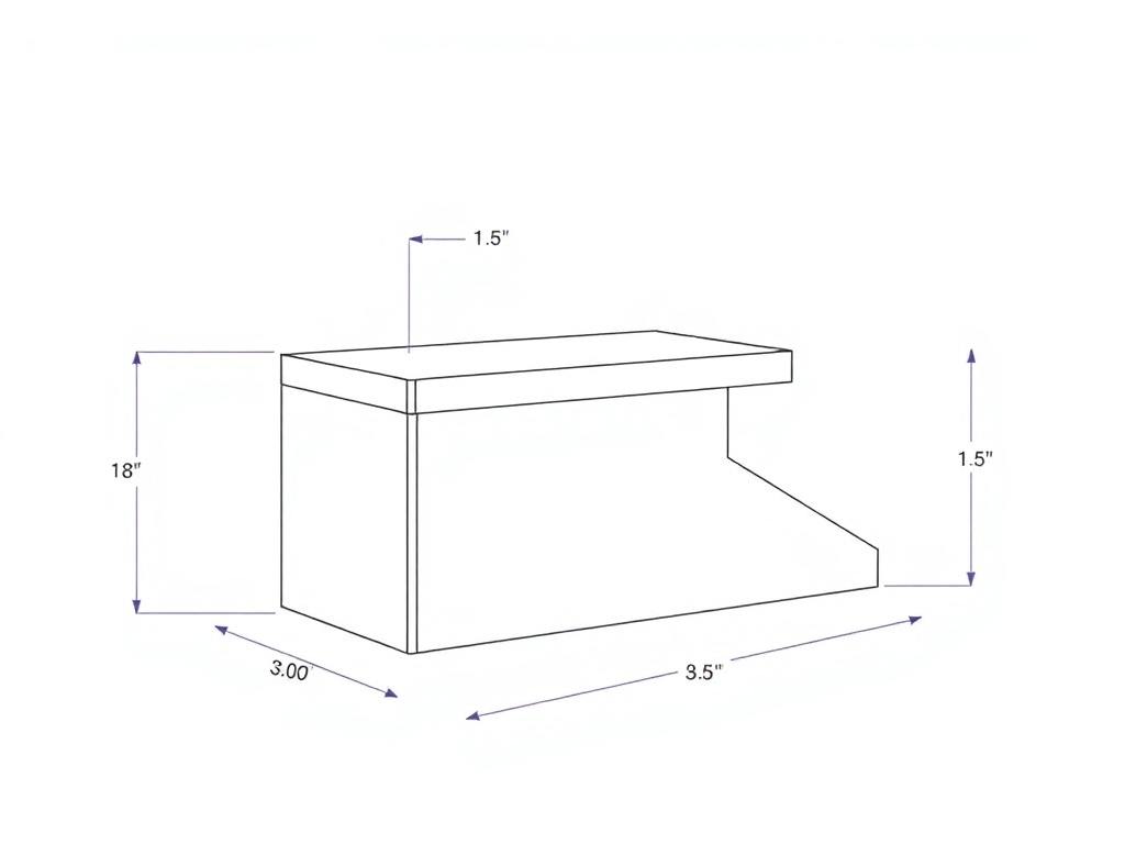 수영 스타팅 블록의 측면에서 본 높이와 경사각을 나타낸 구조도